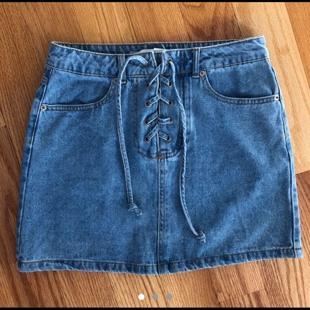Denim/Jean Lace Up Skirt